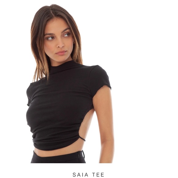 ARE YOU AM I Tops - Are you am I black saia tee t-shirt xs top nwt